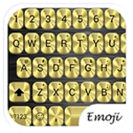 theme metallic gold for emoji keyboard android application logo